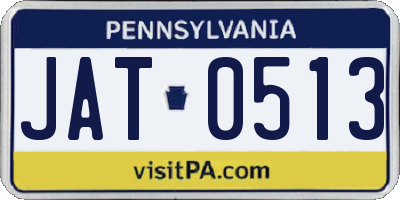 PA license plate JAT0513