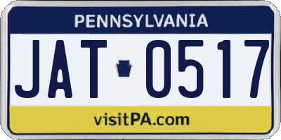 PA license plate JAT0517