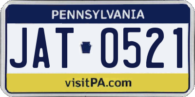 PA license plate JAT0521