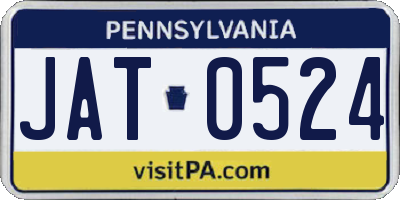 PA license plate JAT0524