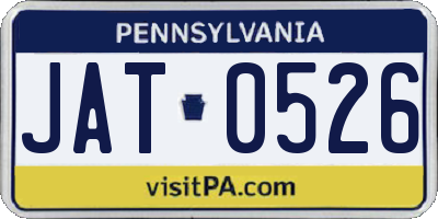 PA license plate JAT0526