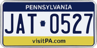 PA license plate JAT0527