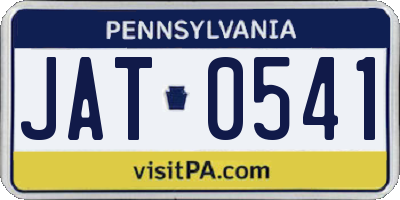 PA license plate JAT0541