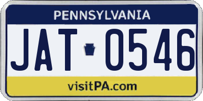 PA license plate JAT0546