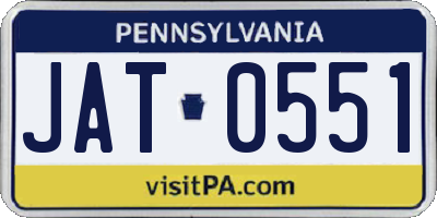 PA license plate JAT0551