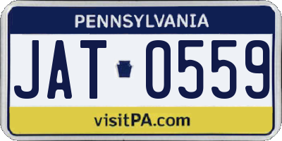 PA license plate JAT0559
