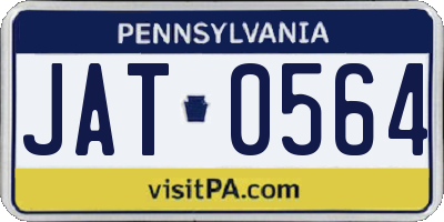 PA license plate JAT0564