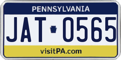 PA license plate JAT0565