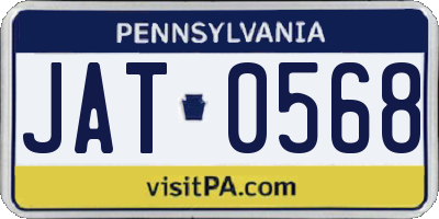 PA license plate JAT0568