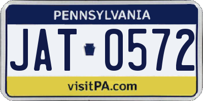 PA license plate JAT0572