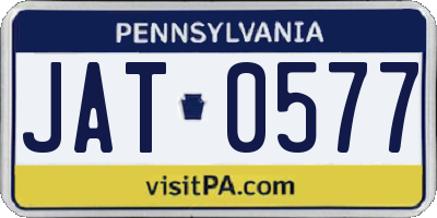 PA license plate JAT0577