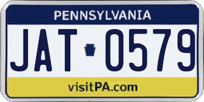 PA license plate JAT0579