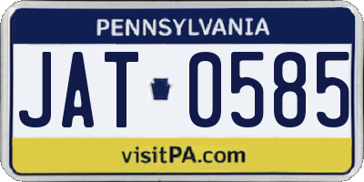 PA license plate JAT0585