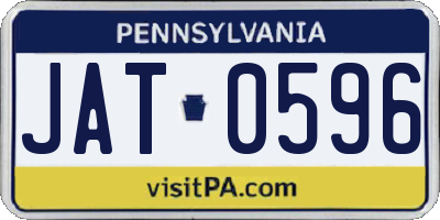 PA license plate JAT0596