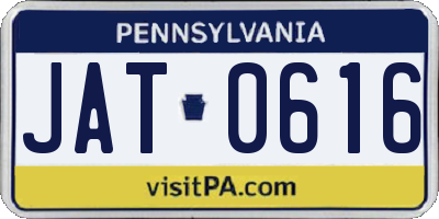 PA license plate JAT0616