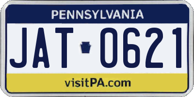 PA license plate JAT0621