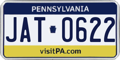 PA license plate JAT0622