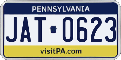 PA license plate JAT0623