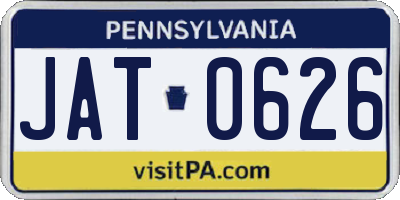 PA license plate JAT0626