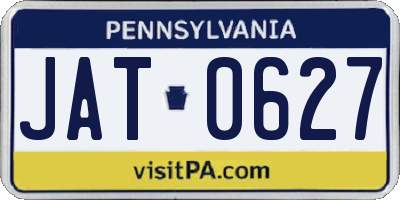 PA license plate JAT0627