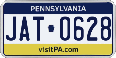 PA license plate JAT0628