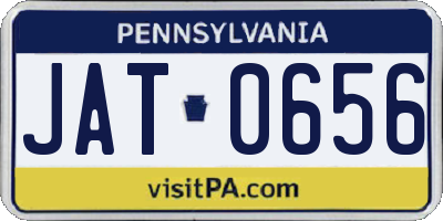 PA license plate JAT0656