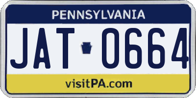 PA license plate JAT0664