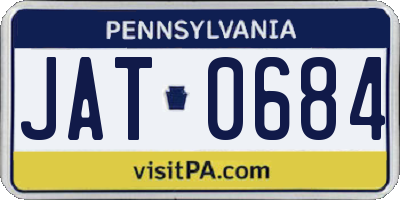 PA license plate JAT0684