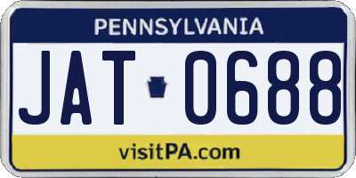 PA license plate JAT0688