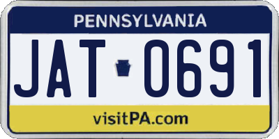 PA license plate JAT0691