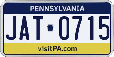 PA license plate JAT0715