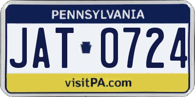 PA license plate JAT0724