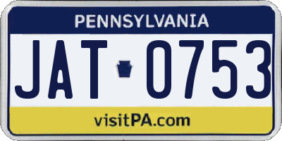 PA license plate JAT0753
