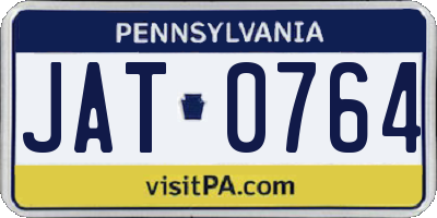 PA license plate JAT0764