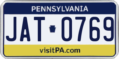 PA license plate JAT0769