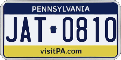 PA license plate JAT0810
