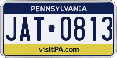 PA license plate JAT0813