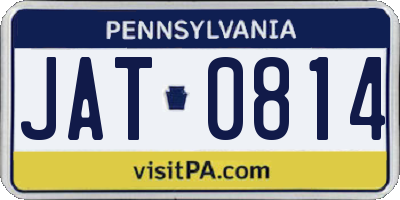 PA license plate JAT0814