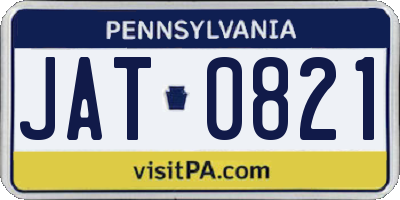 PA license plate JAT0821