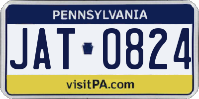 PA license plate JAT0824