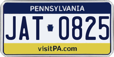 PA license plate JAT0825