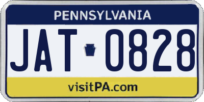 PA license plate JAT0828