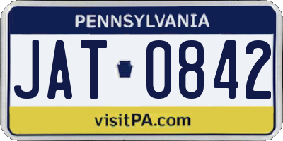 PA license plate JAT0842