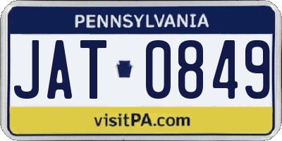 PA license plate JAT0849