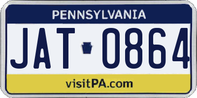 PA license plate JAT0864