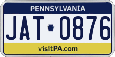 PA license plate JAT0876