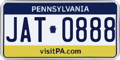 PA license plate JAT0888