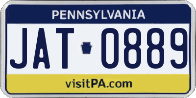 PA license plate JAT0889
