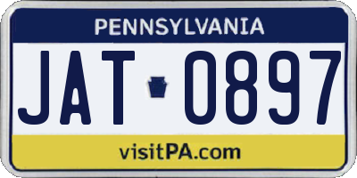 PA license plate JAT0897