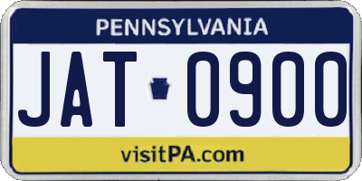 PA license plate JAT0900